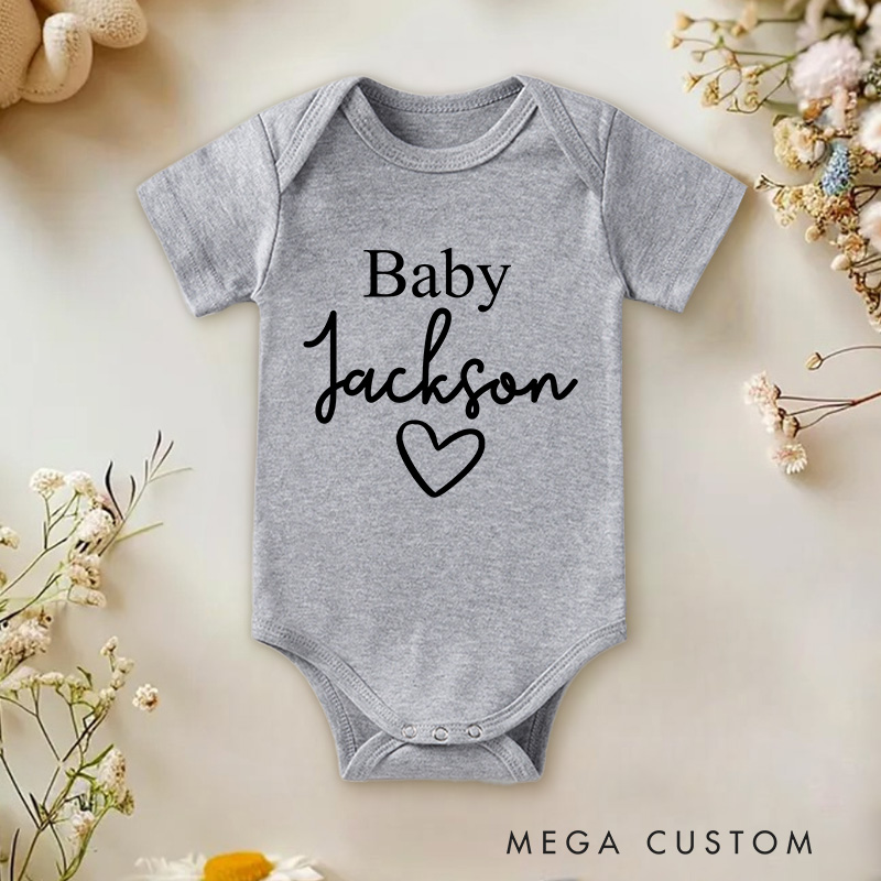 Personalized Baby Name with Heart Gift for Newborns and Baby Showers