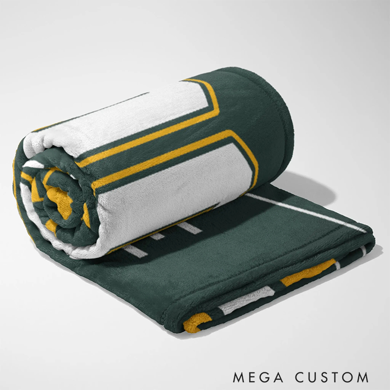 Personalized Football Blanket with Iconic Helmet and Custom Details  