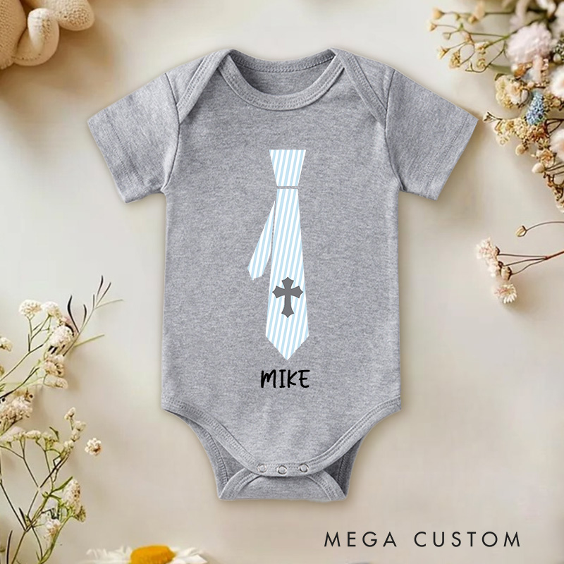 Personalized Baby Boy Baptism Baby Onesie Baby Shower Gift New Brother Gift