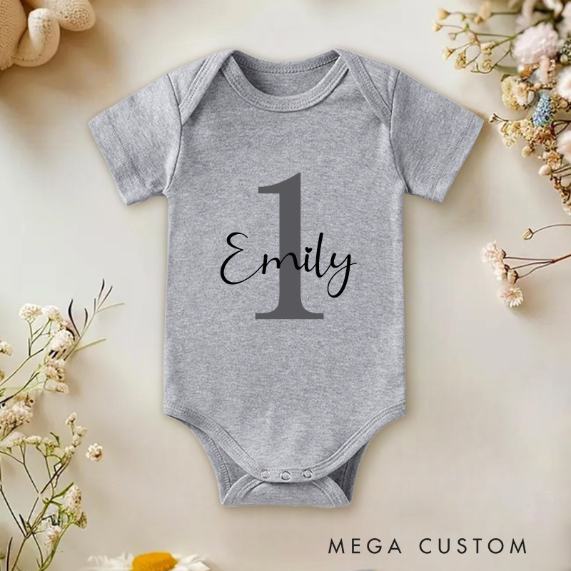 Personalized Birthday Name Age First Second Third Fourth Fifth Sixth Birthday Baby Onesie