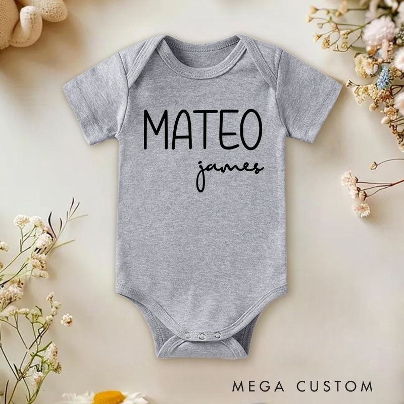 Personalized Minimalist Name Style Baby Onesie Baby Shower Gift