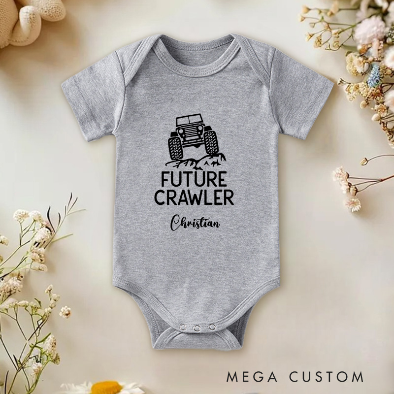 Personalized Future Crawler Off Road Adventure Design for Little Explorers Baby Onesie