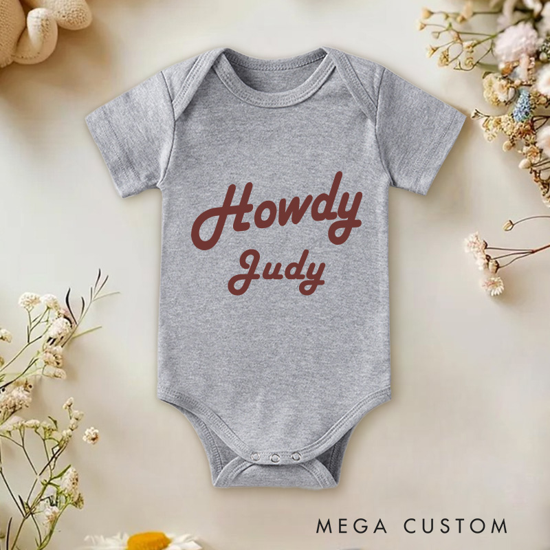 Personalized Retro Cowboy Baby Onesie Unisex Newborn Baby Gift Baby Shower Gift