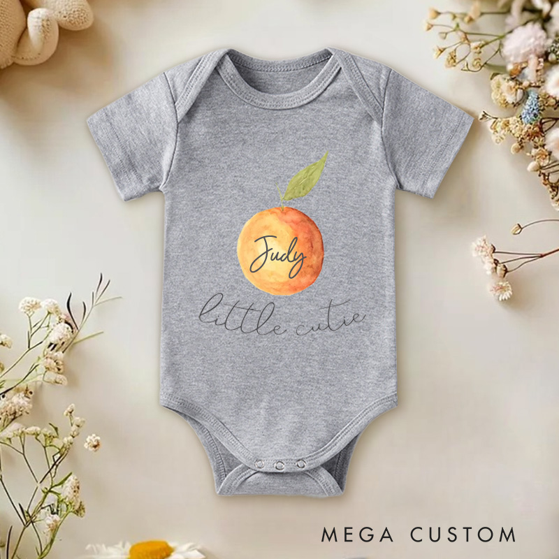 Personalized Little Cutie Baby Onesie Cute Fruit Baby Gift New Baby Girl Boy Gift