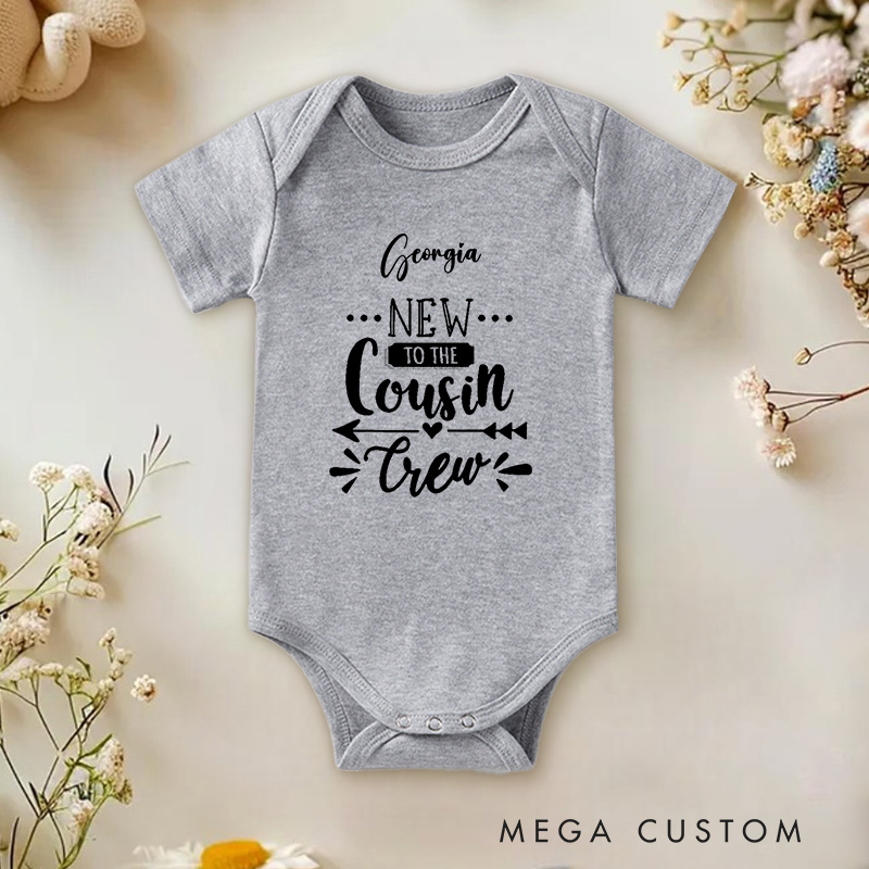 Personalized New to the Cousin Crew Cute and Fun Family Baby Onesie