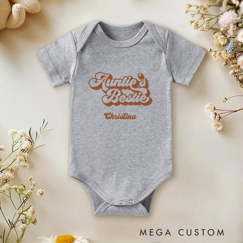 Personalized Aunties Bestie Cute and Fun Family Inspired Baby Onesie