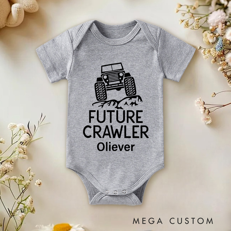 Personalized Future Crawler Tractor Baby Onesie Baby Shower Gift