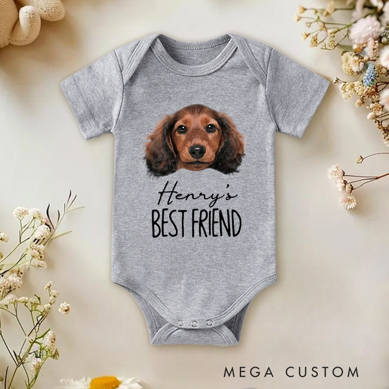 Personalized Best Friend Puppy Baby Onesie Funny Baby Gift