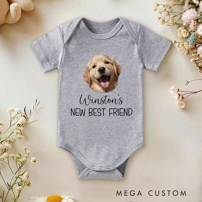 Personalized New Best Friend Puppy Baby Onesie Pet Lover Gift