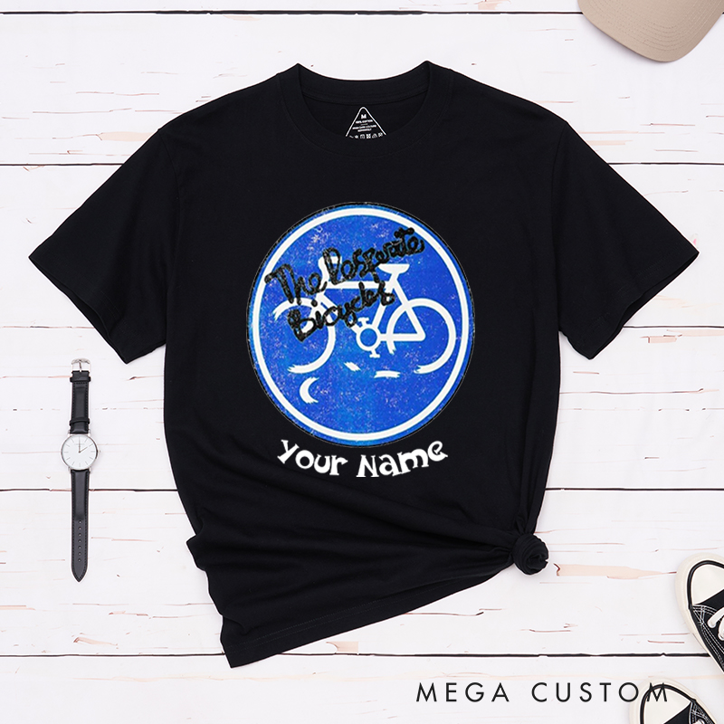 Personalized Retro Bicycle T-Shirt with a Vintage Circular Bicycle for Outdoor Adventures Riding Cycling Biking Enthusiasts