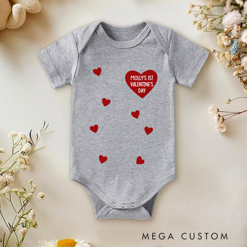 Personalized Someone’s First Valentine’s Day Adorable and Heartfelt Valentine Baby Onesie
