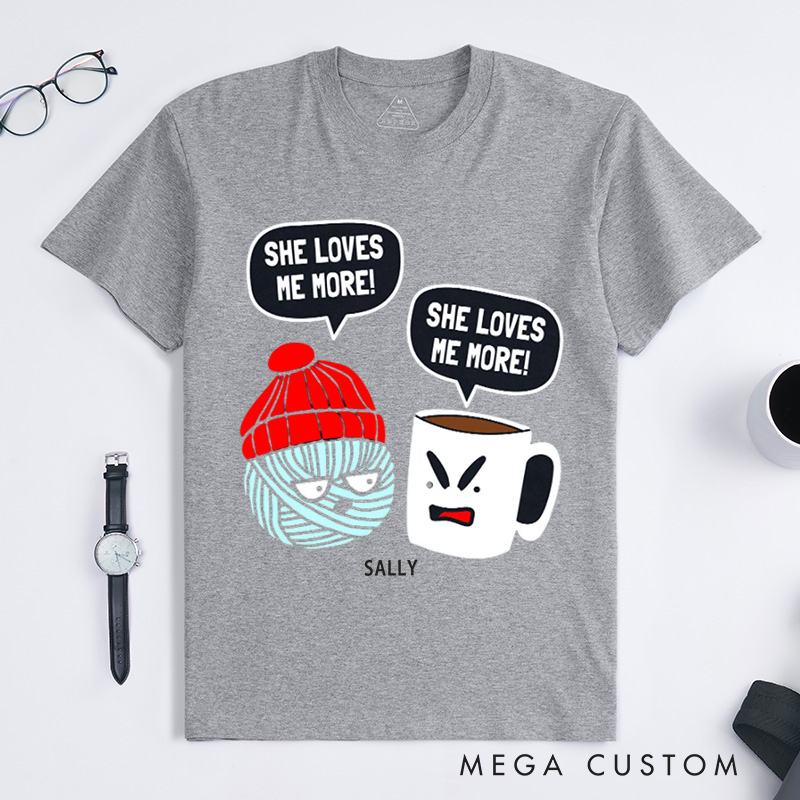 Personalized Crochet And Coffee Funny Coffee Classic T-Shirts Coffee Lover Shirt Coffee Pun Funny Yarn Funny Crochet Shirt Funny Knitting Shirt Yarn Shirt