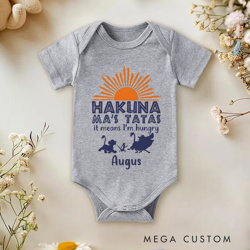 Personalized It Means I'm Hungry Baby Onesie Funny Baby Gift