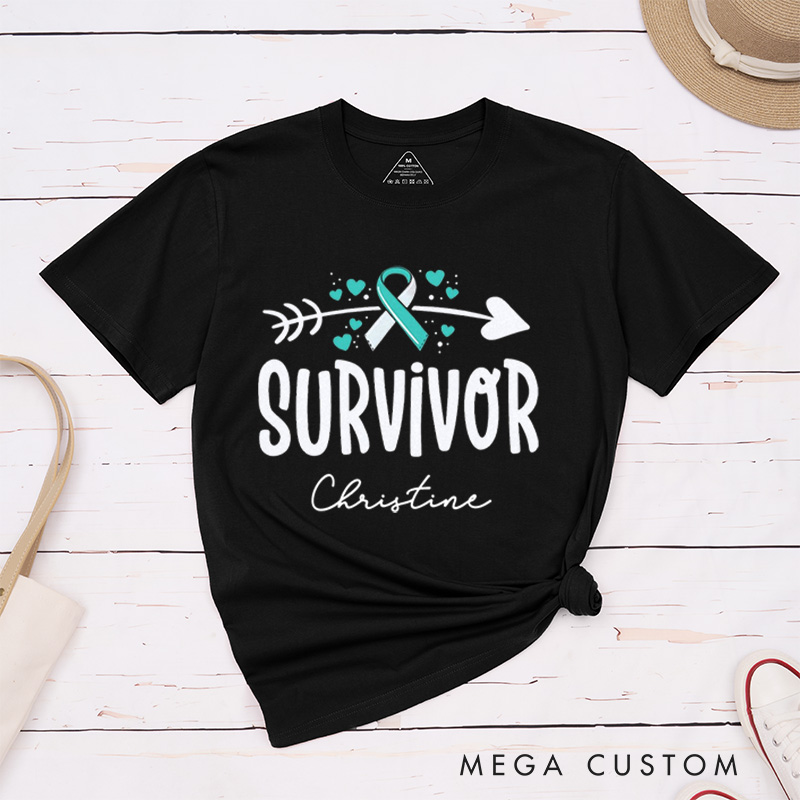Personalized Cervical Cancer Survivor Awareness T-Shirt