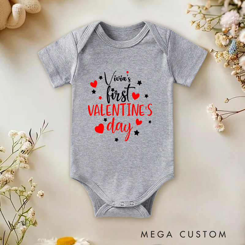 Personalized First Valentine’s Day Cute and Heartfelt Baby Valentine Celebration Baby Onesie