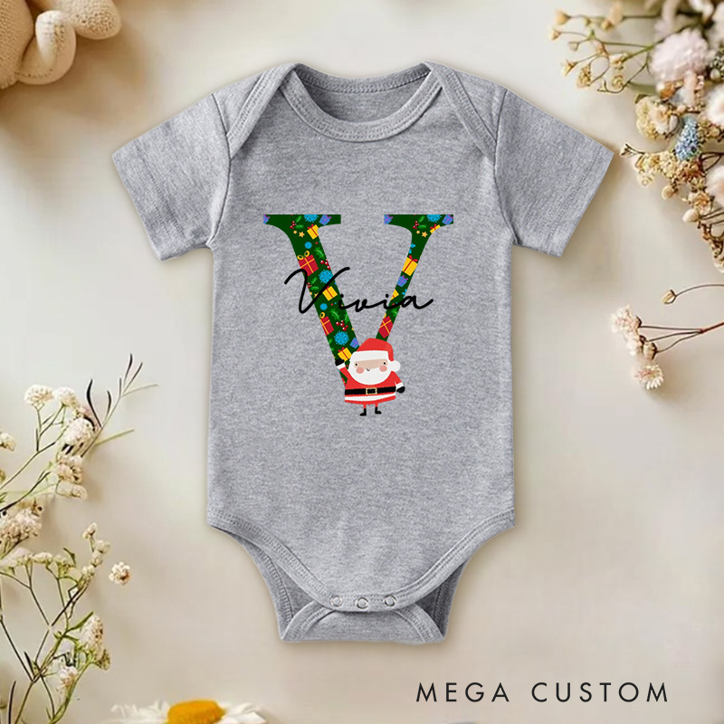 Personalized Santa Christmas Letter Holiday for Kids Baby Onesie