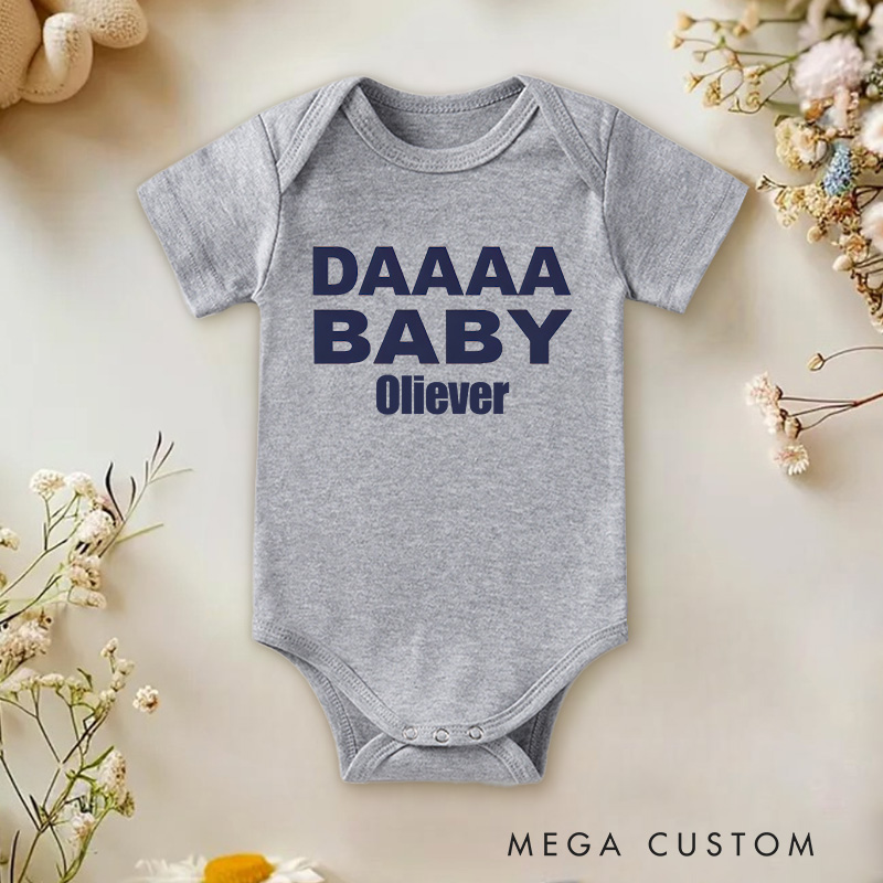 Personalized DAAAA Baby Baby Onesie Pregnancy Announcement Gift