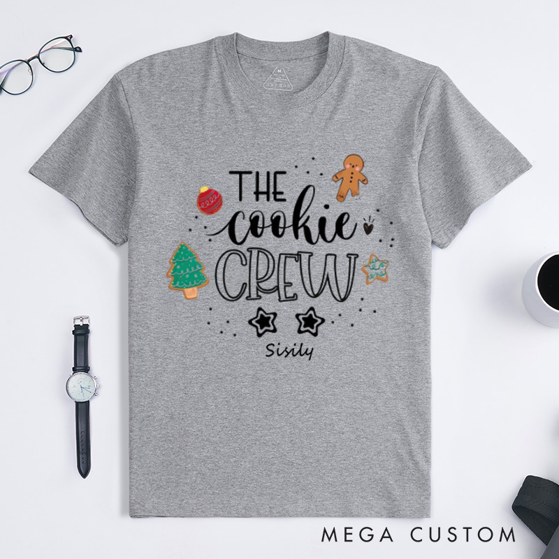 Personalized The Cookie Crew Classic T-Shirts Christmas Shirt Cookie Lover Cookie Shirts Christmas Baking Shirt Cookie Baking Crew Matching Family Shirts