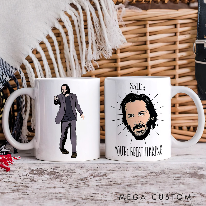 Personalized You're Breathtaking Movie Star Mug Hollywood Movie Lover Mug Funny Face Mug