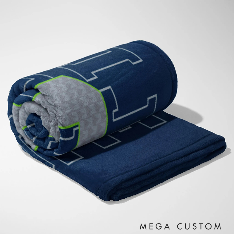 Personalized Football Fan Favorite Blanket with Custom Name and Number 