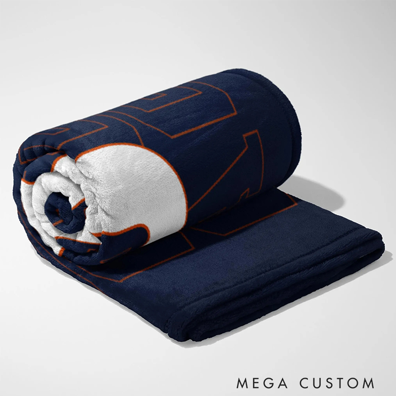 Personalized Football Team Blanket with Custom Name and Number 