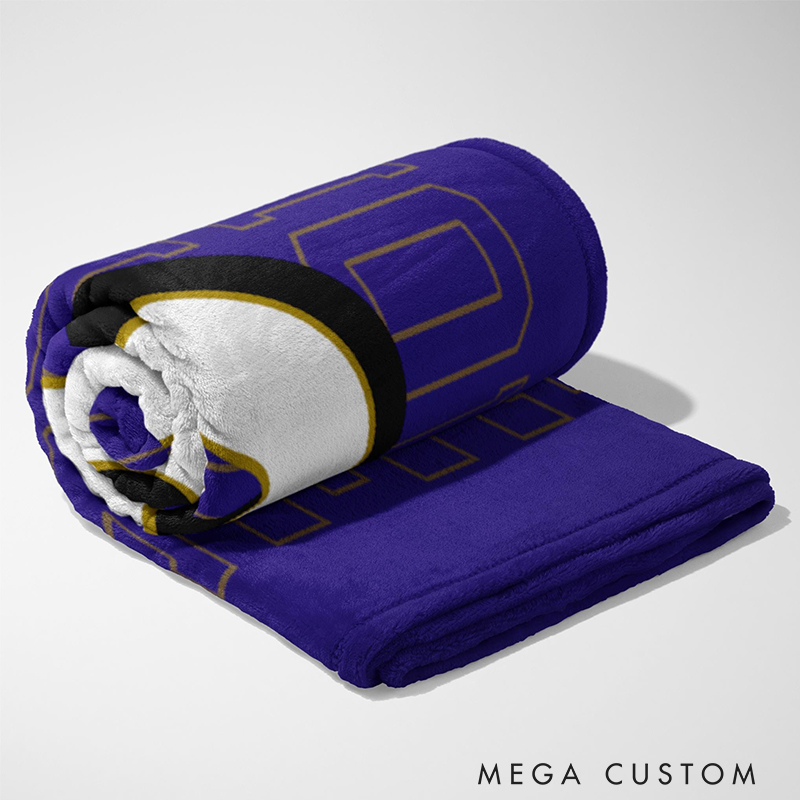 Personalized Football Player Blanket with Your Name and Team Colors  