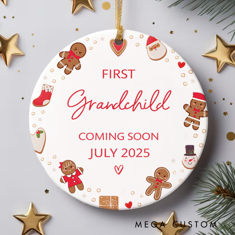 Personalized First Grandchild Baby Christmas Ornament Baby Announcement Ornament  New Baby Gift
