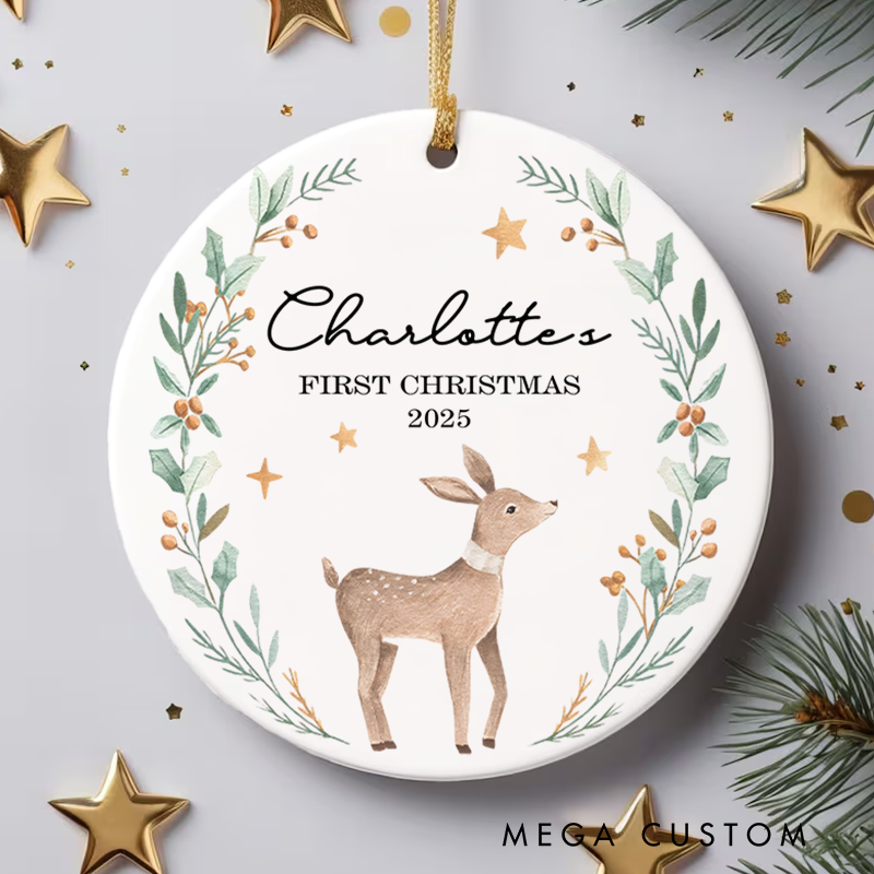 Personalized Cute First Christmas Reindeer Ornament Hanging Decor Gifts for New Moms/Mums