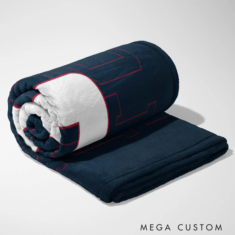 Personalized Football Player Legacy Blanket with Bold Jersey Number Graphics 