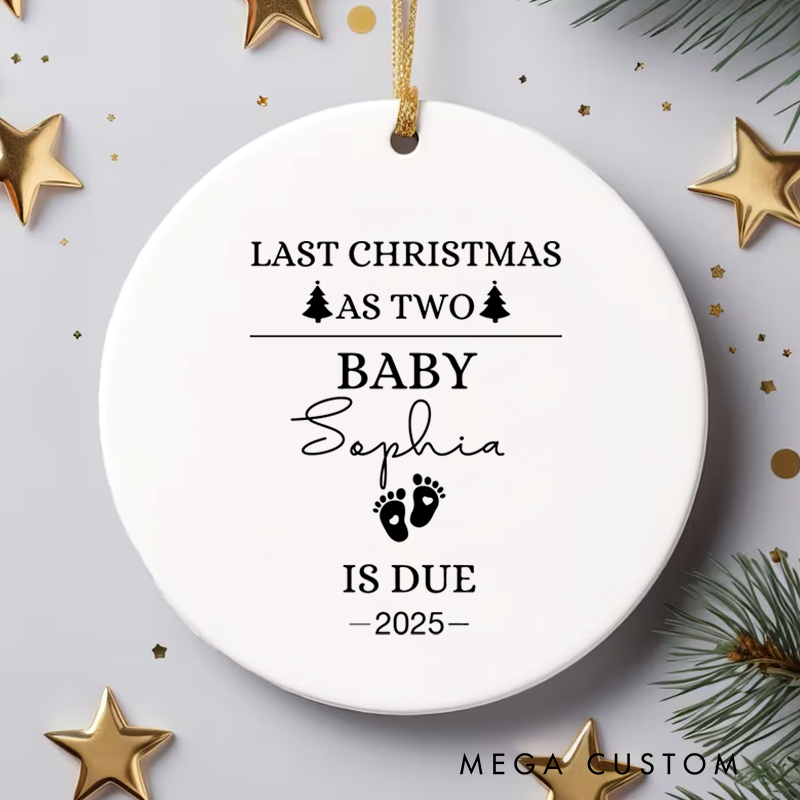 Personalized Baby Last Christmas As Two Ornament  Baby Announcement Christmas Gift