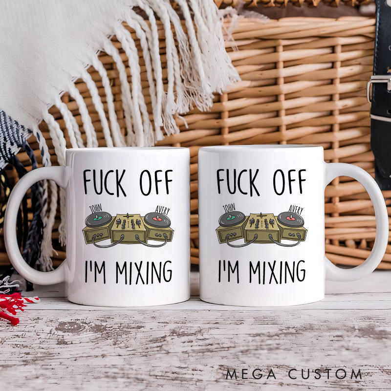 Personalized DJ Mug Custom Name Gift for Music Lovers Family Friends Lovers for Birthday Holiday Party Unique Presents