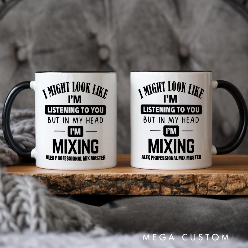 Personalized Mixing Master Mug Custom Name Gift for Music Lovers Family Friends Lovers for Birthday Holiday Unique Presents
