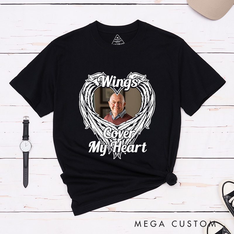 Personalized Memorial Photo Shirt Custom Funeral Photo Shirt Remembrance Shirt Sympathy T-Shirt for Loss of Mother Father or Loved One Condolence Gift