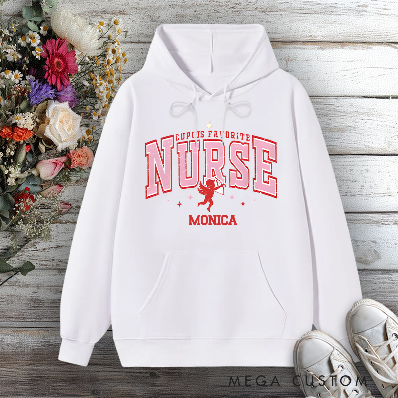 Personalized Hoodies for Nurse Cupid's Favorite Nurse Design Hoodies