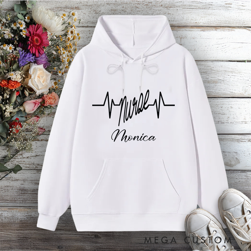 Personalized Hoodies for Nurse Heartbeat of Care Design Hoodies
