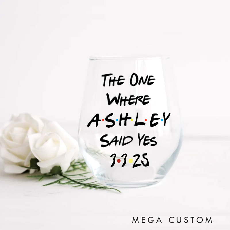 Personalized Engagement Wine Glasses TV Show Inspired Movie for the Couple TV Series Fan Engagement Gift