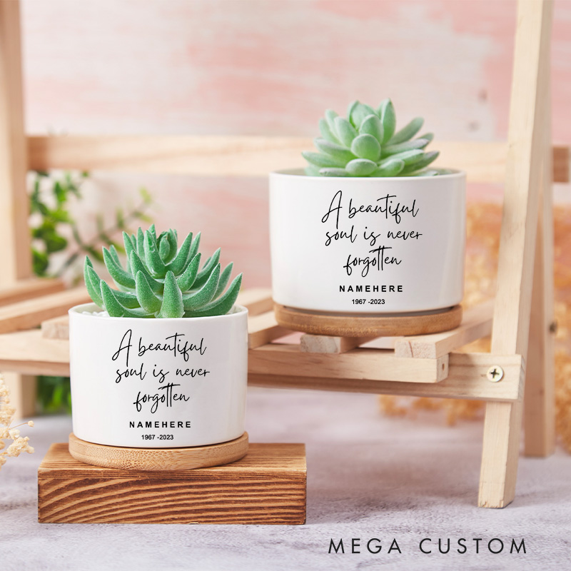 Personalized Memorial Planter Celebration of Life Costom Condolences Gift Memorial Planter Gift for Grieving Sorry for Your Loss Succulent Pot