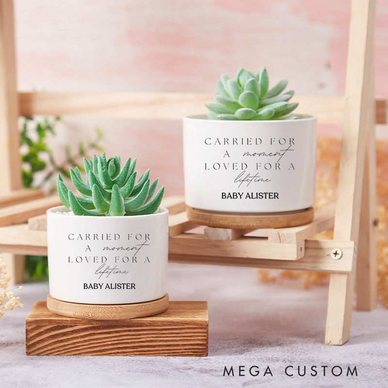 Personalized Memorial Planter for Infant Loss Remembrance Baby Loss Memorial Flower Pot Condolences Gift Carried for a Moment Loved for a Lifetime
