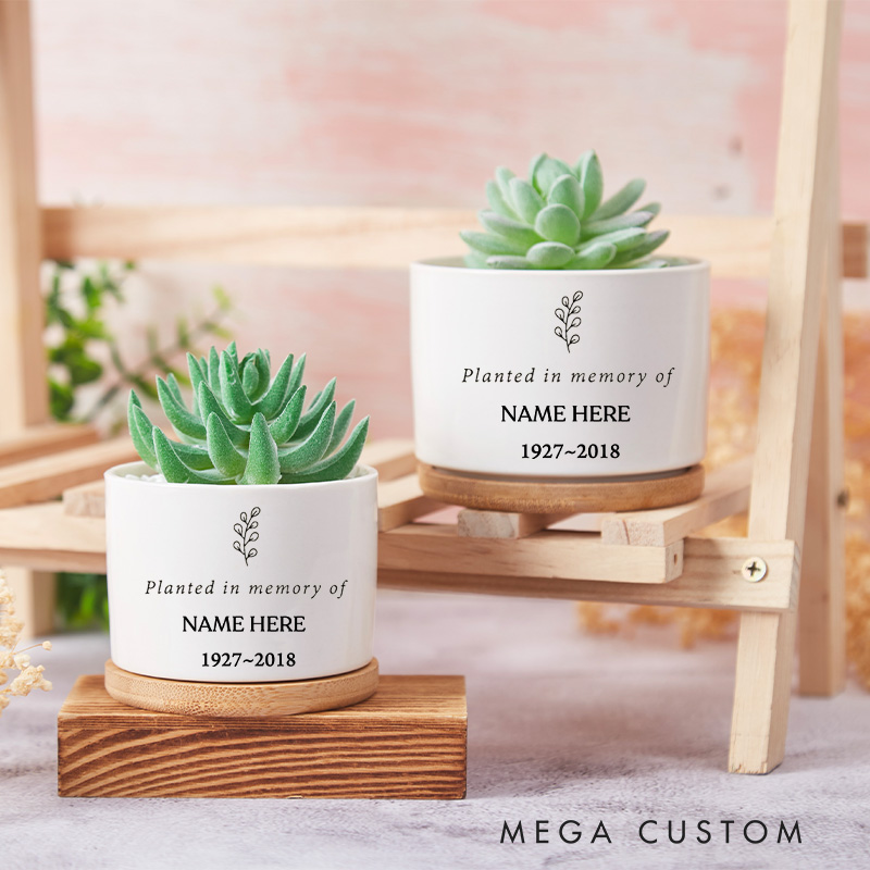 Personalized Memorial Planter Planted in Memory of Loved One Custom Condolences Gift Gift for Grieving Sorry for Your Loss Ceramic Indoor Pots