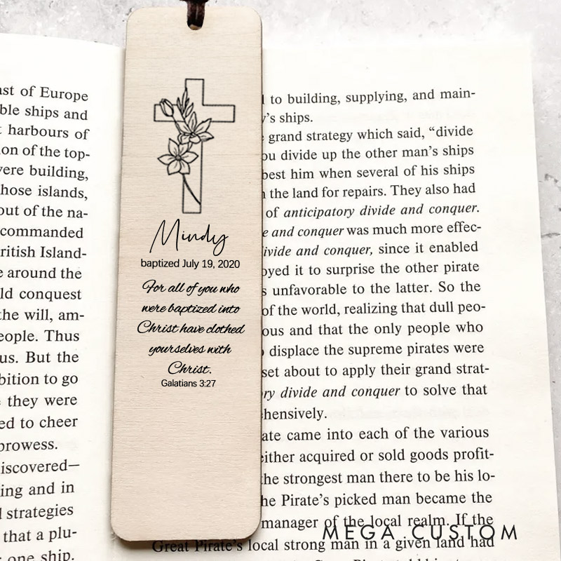Personalized Wood Scripture Floral Inspiration Bookmark Bible Verse with Name for Best Friend Christian Gift for Birthday Unique Gifts for Religious Christmas Gift Idea