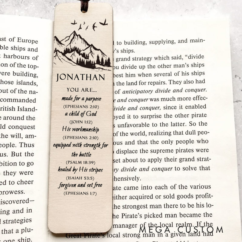 Personalized Wood Bible Verse Bookmark with Name for Best Friend Christian Gift for Birthday Unique Gifts for Religious Christmas Gift 