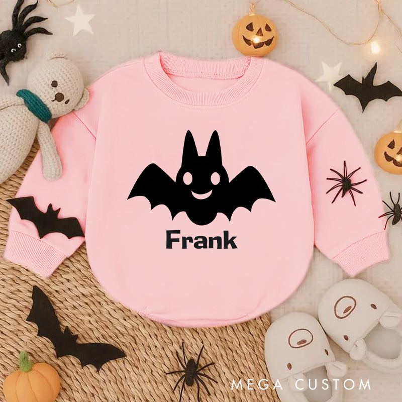 Personalized Bat Halloween Baby Bodysuit for Little Ones Celebrating Spooky Nights