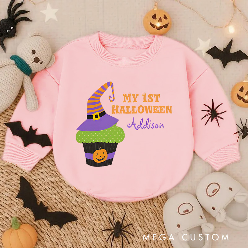 Personalized My 1st Halloween Cute Cupcake Personalized Baby Bodysuit