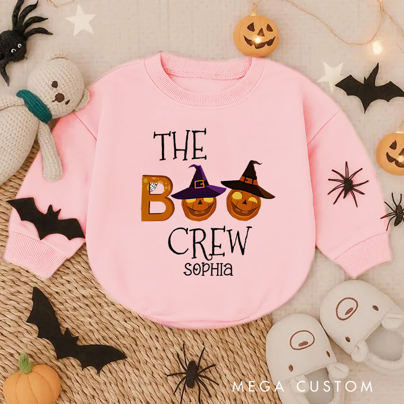 Personalized Halloween The Boo Crew Illustration Family Baby Bodysuit