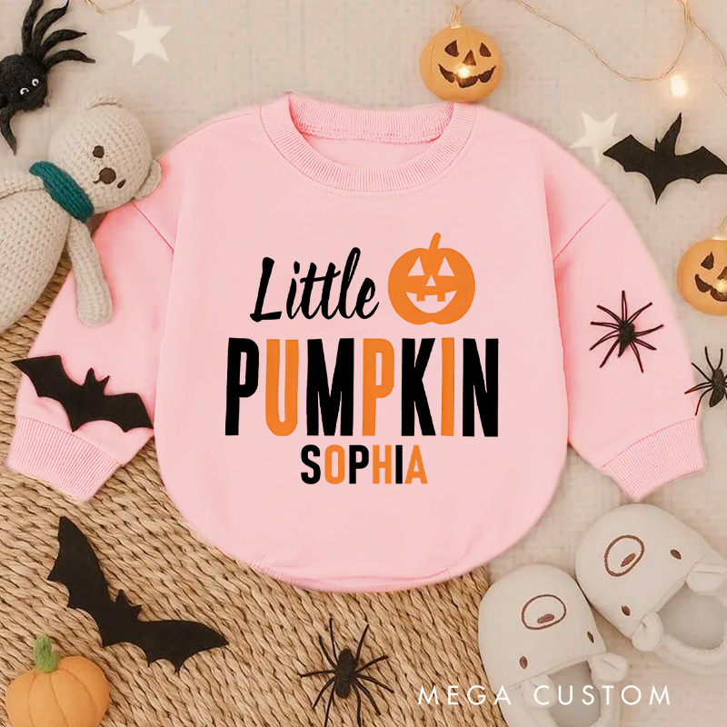 Personalized Little Pumpkin Baby Bodysuit for Adorable First Halloween Outfits