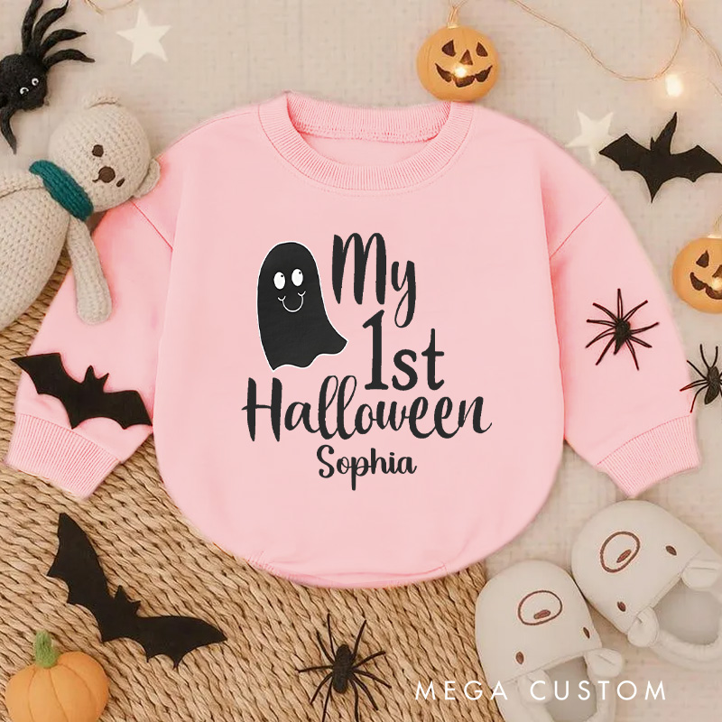 Personalized My 1st Halloween Cute Baby Ghost Baby Bodysuit