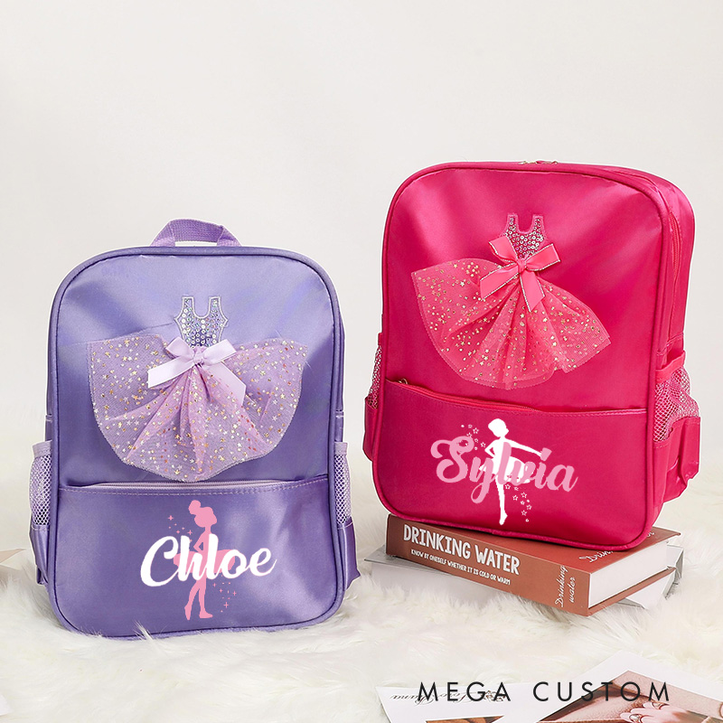 Personalized Ballet Silhouette Dance Bag for Girls Name Backpack Pink Ballet Dance Bag Gymnastic Cheer Girls Christmas Gifts Back To School Gifts