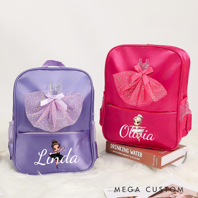 Personalized Cartoon Swan Lake Dance Bag for Girls Name Backpack Pink Ballet Dance Bag Gymnastic Cheer Girls Christmas Gifts Back To School Gifts