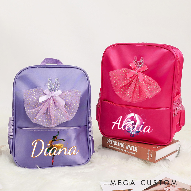 Personalized Ink Ballerina Dance Bag for Girls Name Backpack Pink Ballet Dance Bag Gymnastic Cheer Girls Christmas Gifts Back To School Gifts