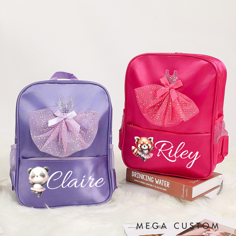 Personalized Animal Skirt Dance Bag for Girls Cute Backpack Pink Ballet Dance Bag Gymnastic Cheer Girls Christmas Gifts Back To School Gifts